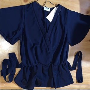 Women's navy blue blouse